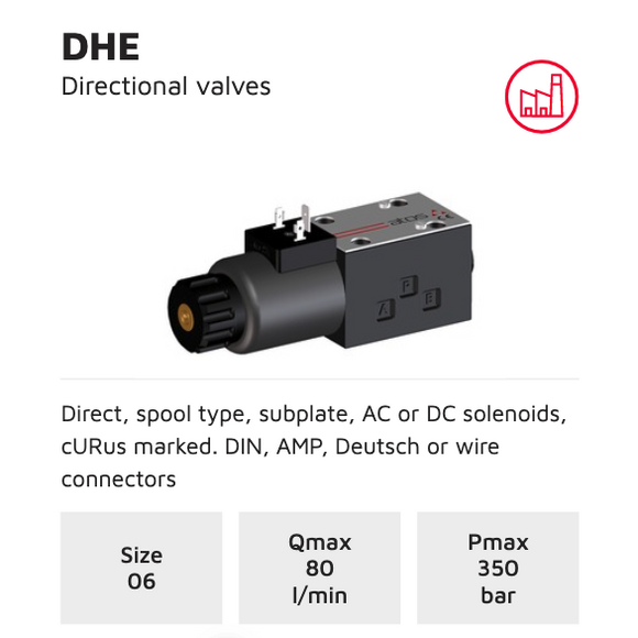 DHE-0711 12DC Atos electroválvula 4/3 CETOP 3 NG06 12V DC centro cerrado